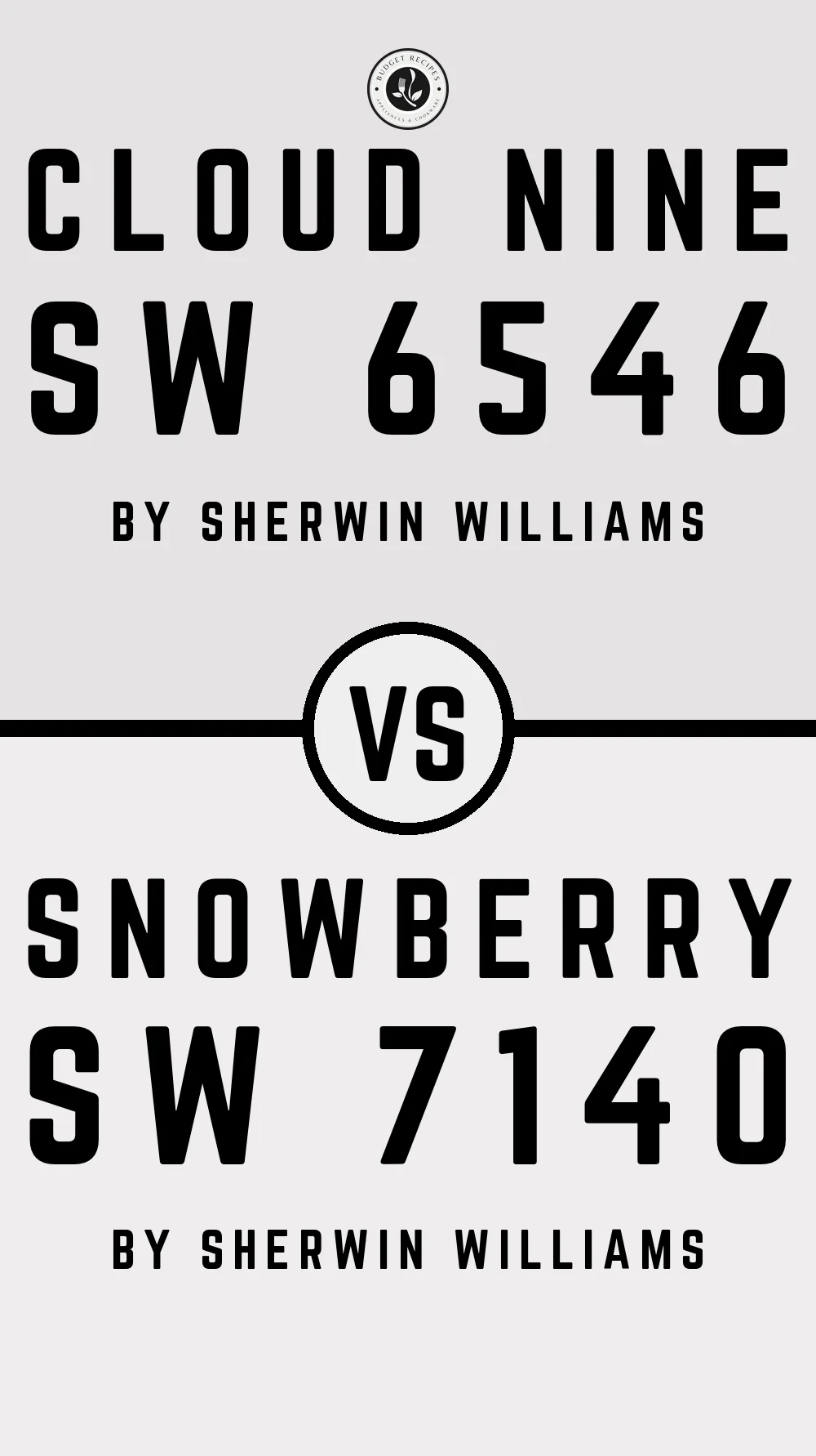 Cloud Nine SW 6546 vs Snowberry SW 7140