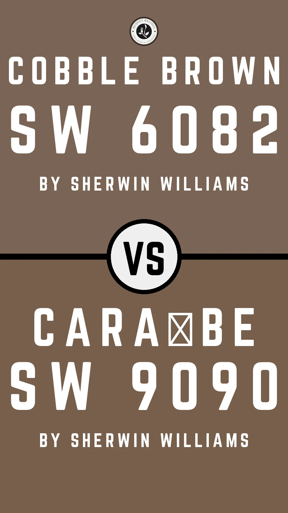 Cobble Brown SW 6082 vs Caraïbe SW 9090