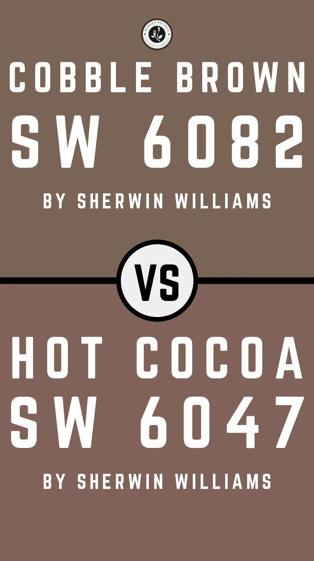 Cobble Brown SW 6082 vs Hot Cocoa SW 6047