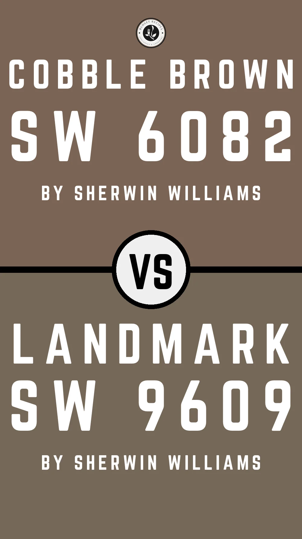 Cobble Brown SW 6082 vs Landmark SW 9609