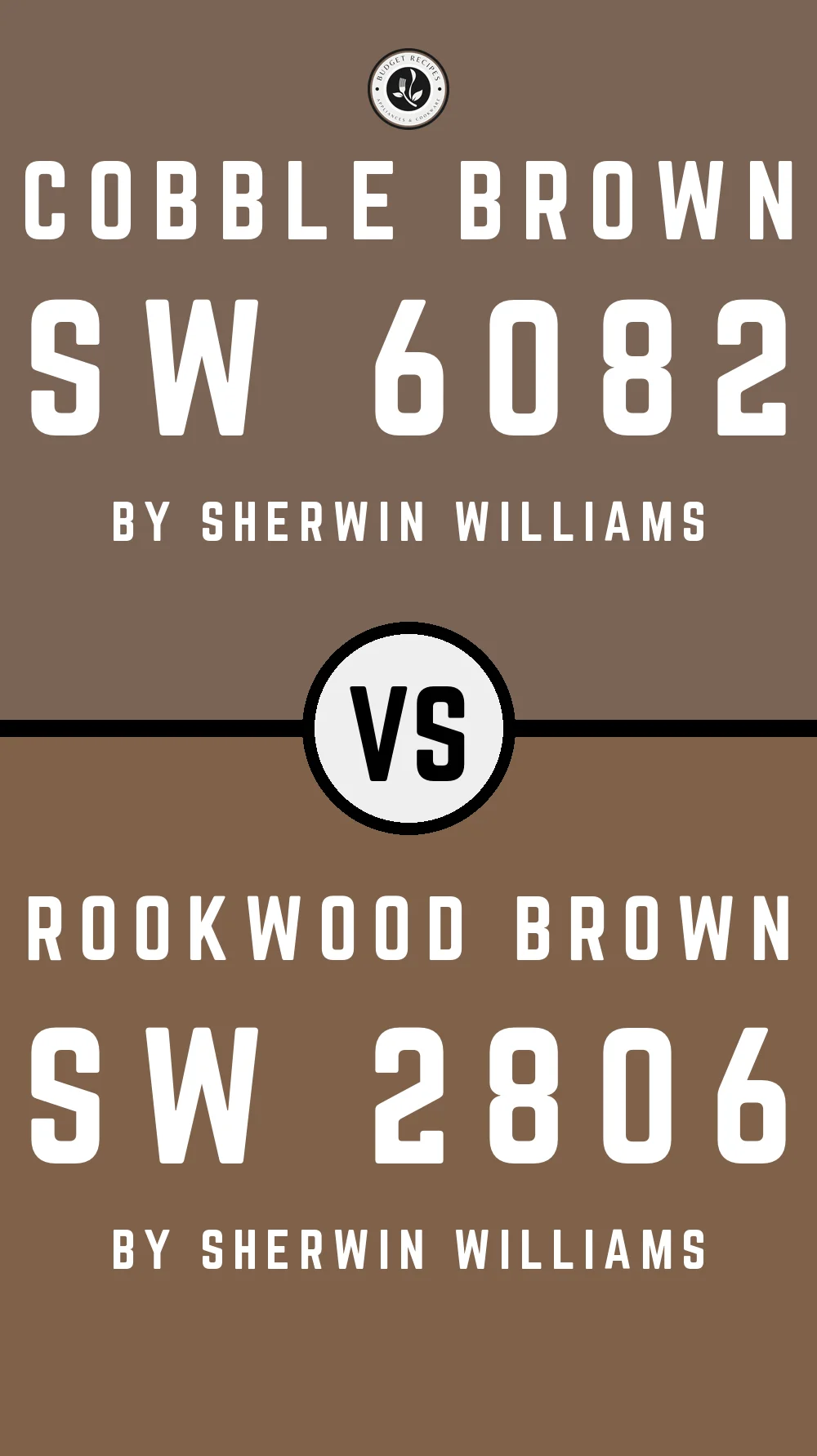 Cobble Brown SW 6082 vs Rookwood Brown SW 2806