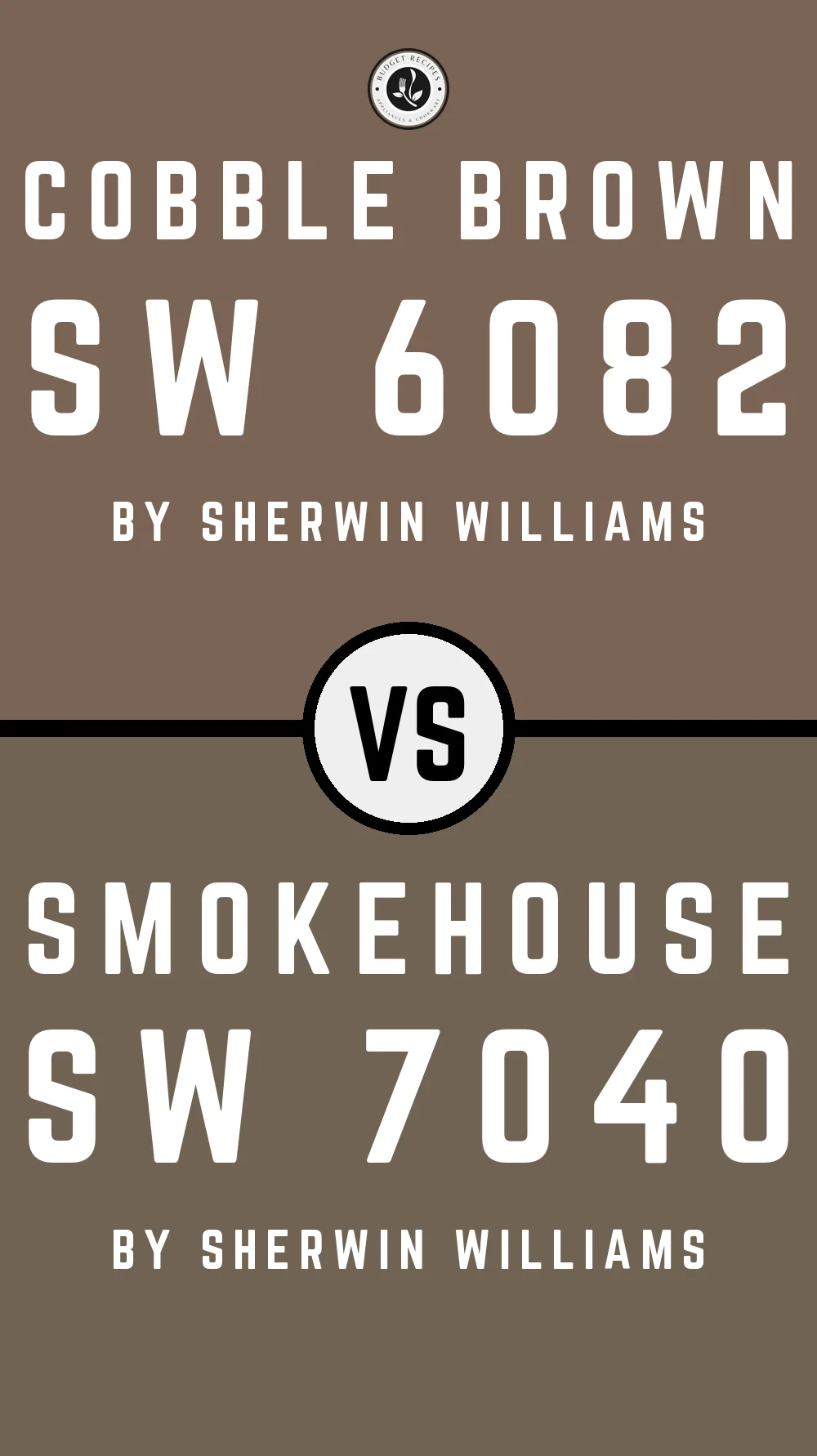 Cobble Brown SW 6082 vs Smokehouse SW 7040