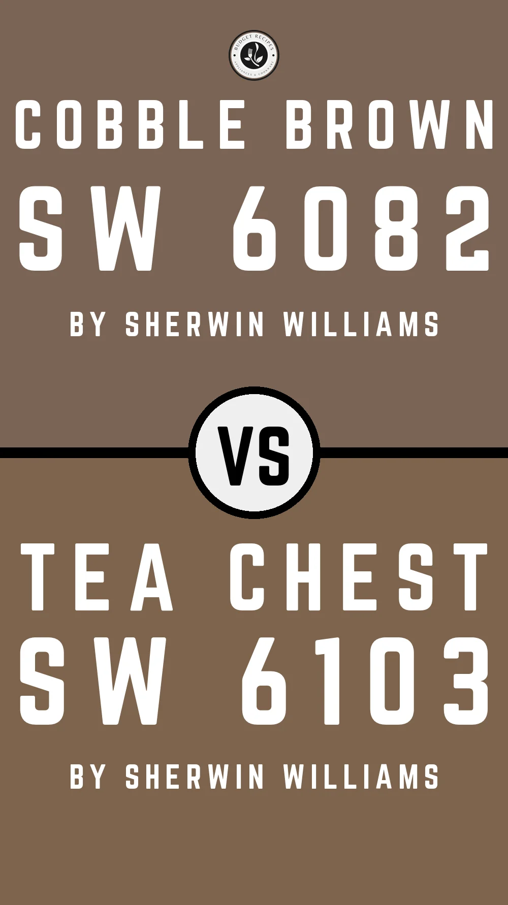 Cobble Brown SW 6082 vs Tea Chest SW 6103