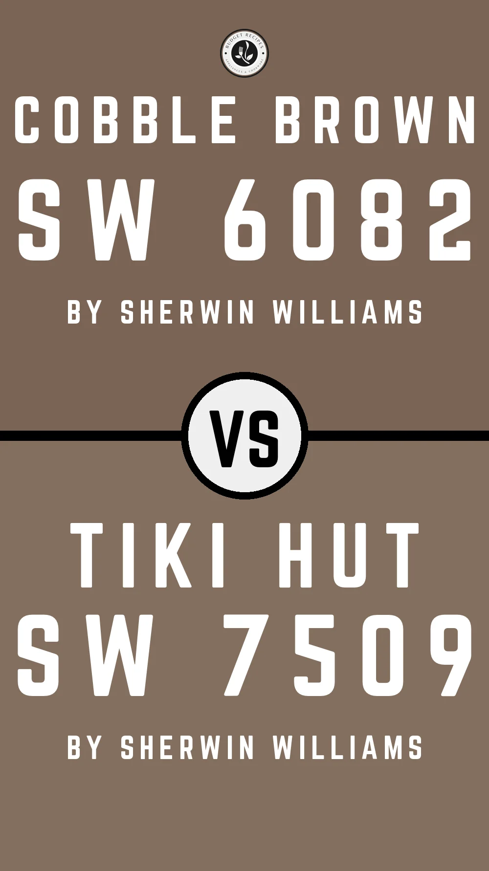 Cobble Brown SW 6082 vs Tiki Hut SW 7509