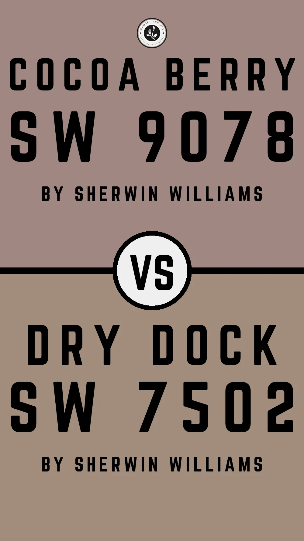 Cocoa Berry SW 9078 vs Dry Dock SW 7502