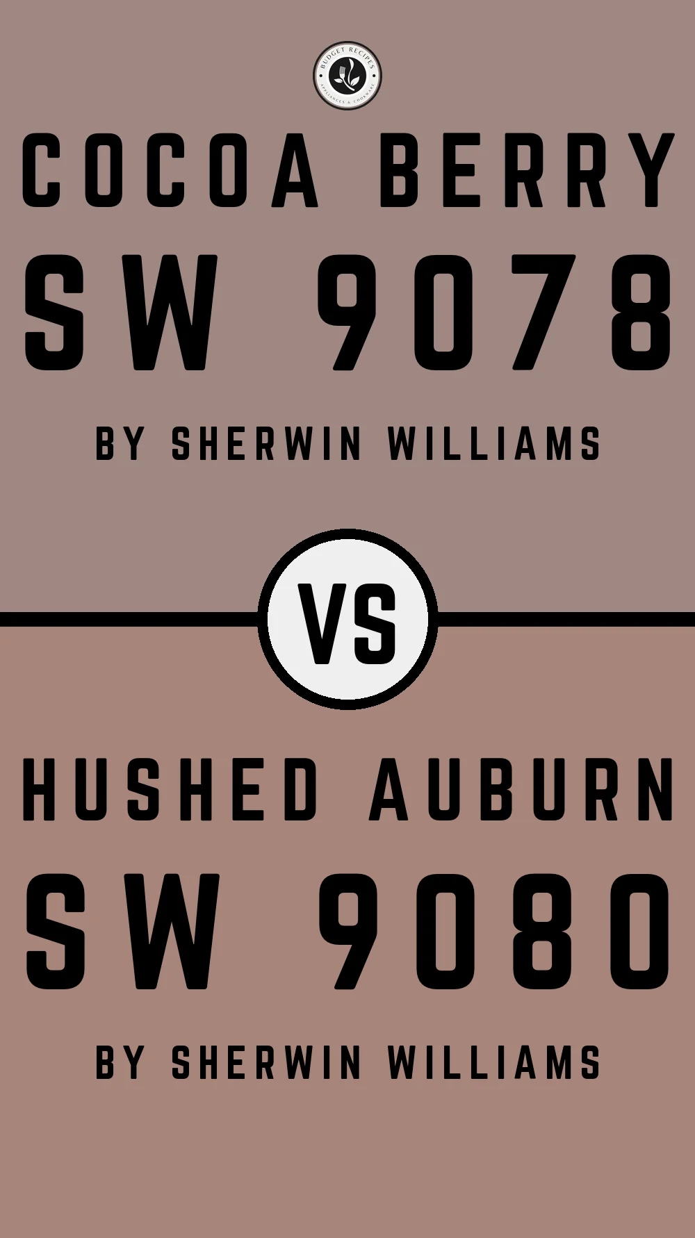 Cocoa Berry SW 9078 vs Hushed Auburn SW 9080