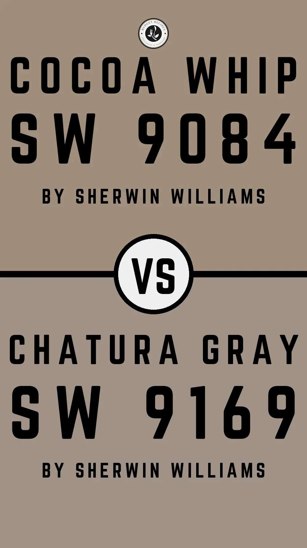 Cocoa Whip SW 9084 vs Chatura Gray SW 9169