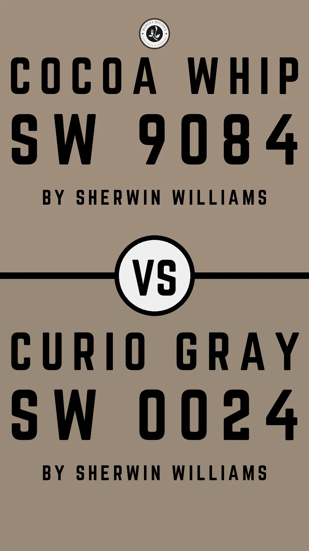 Cocoa Whip SW 9084 vs Curio Gray SW 0024