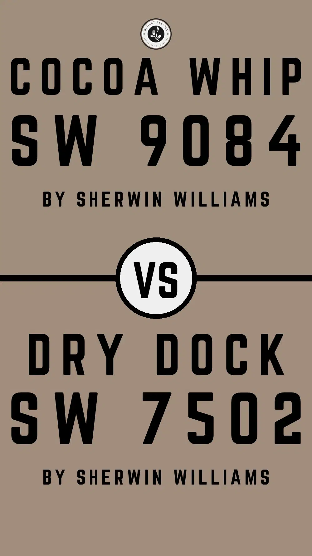 Cocoa Whip SW 9084 vs Dry Dock SW 7502