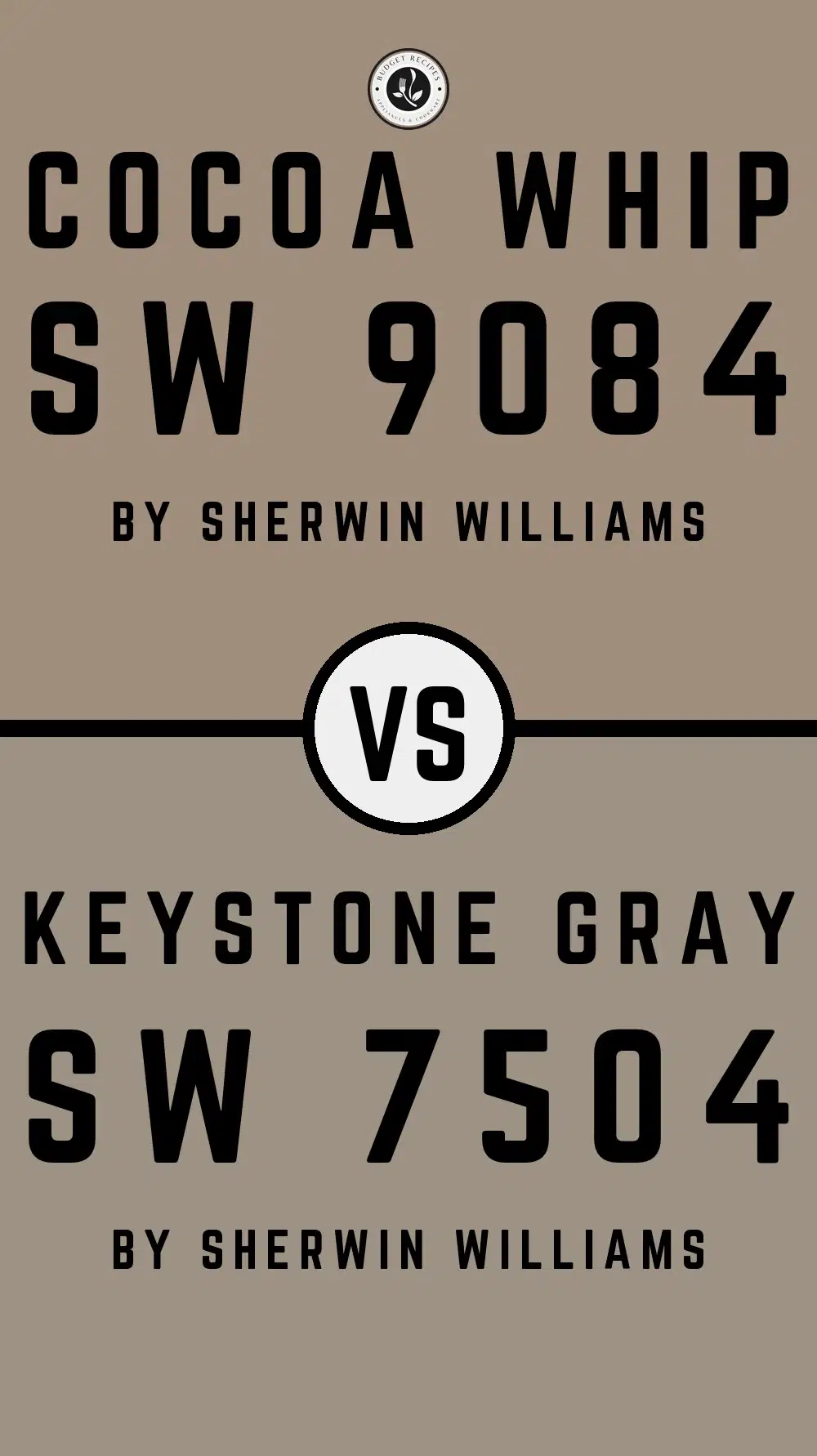 Cocoa Whip SW 9084 vs Keystone Gray SW 7504