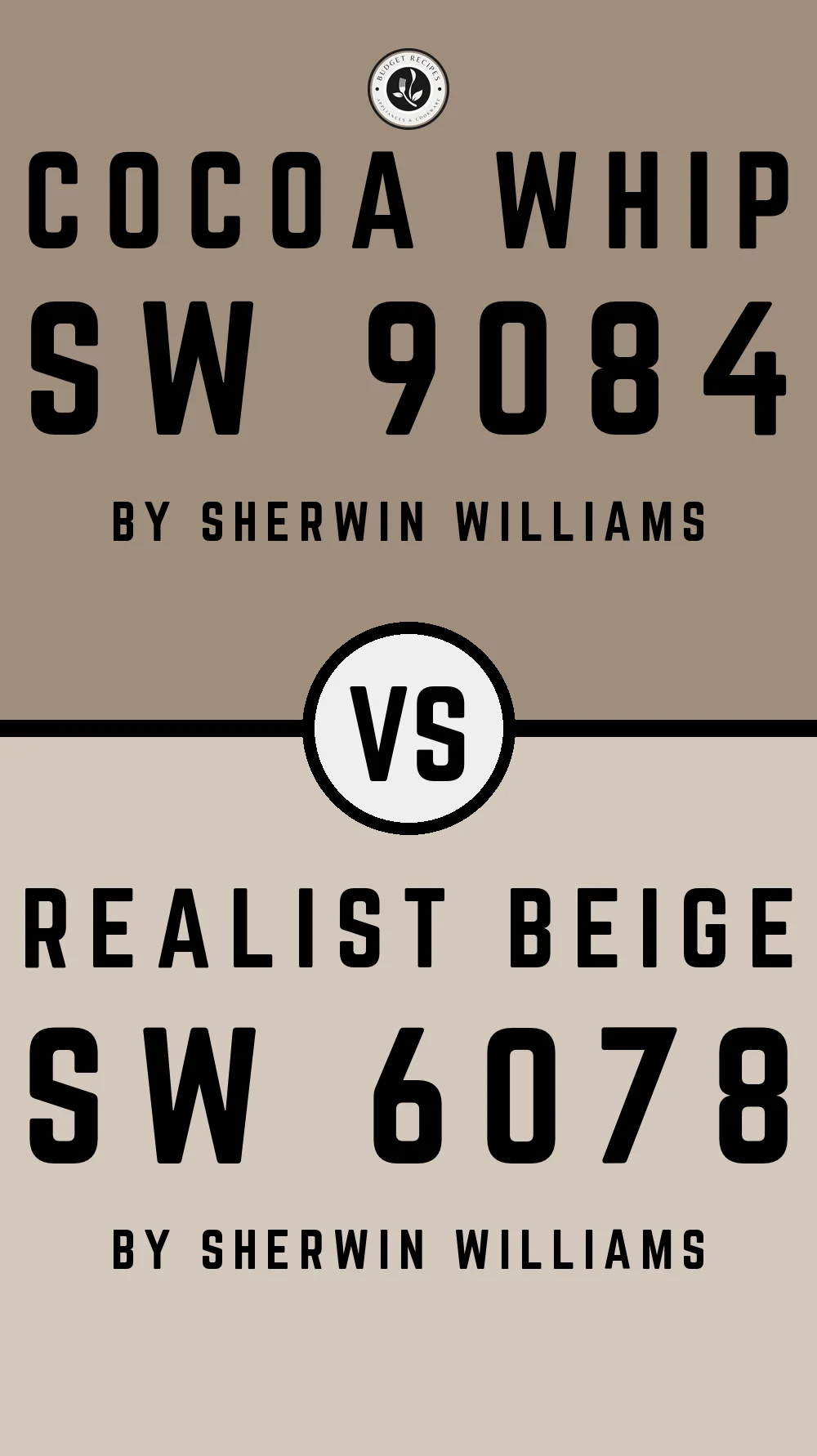 Cocoa Whip SW 9084 vs Realist Beige SW 6078