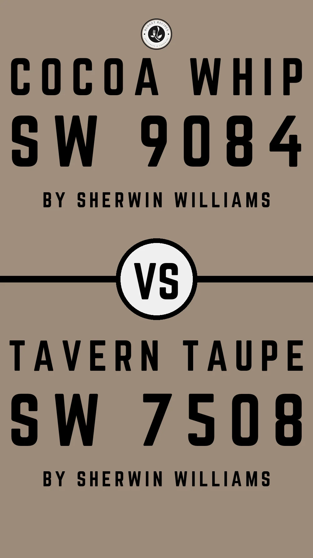 Cocoa Whip SW 9084 vs Tavern Taupe SW 7508