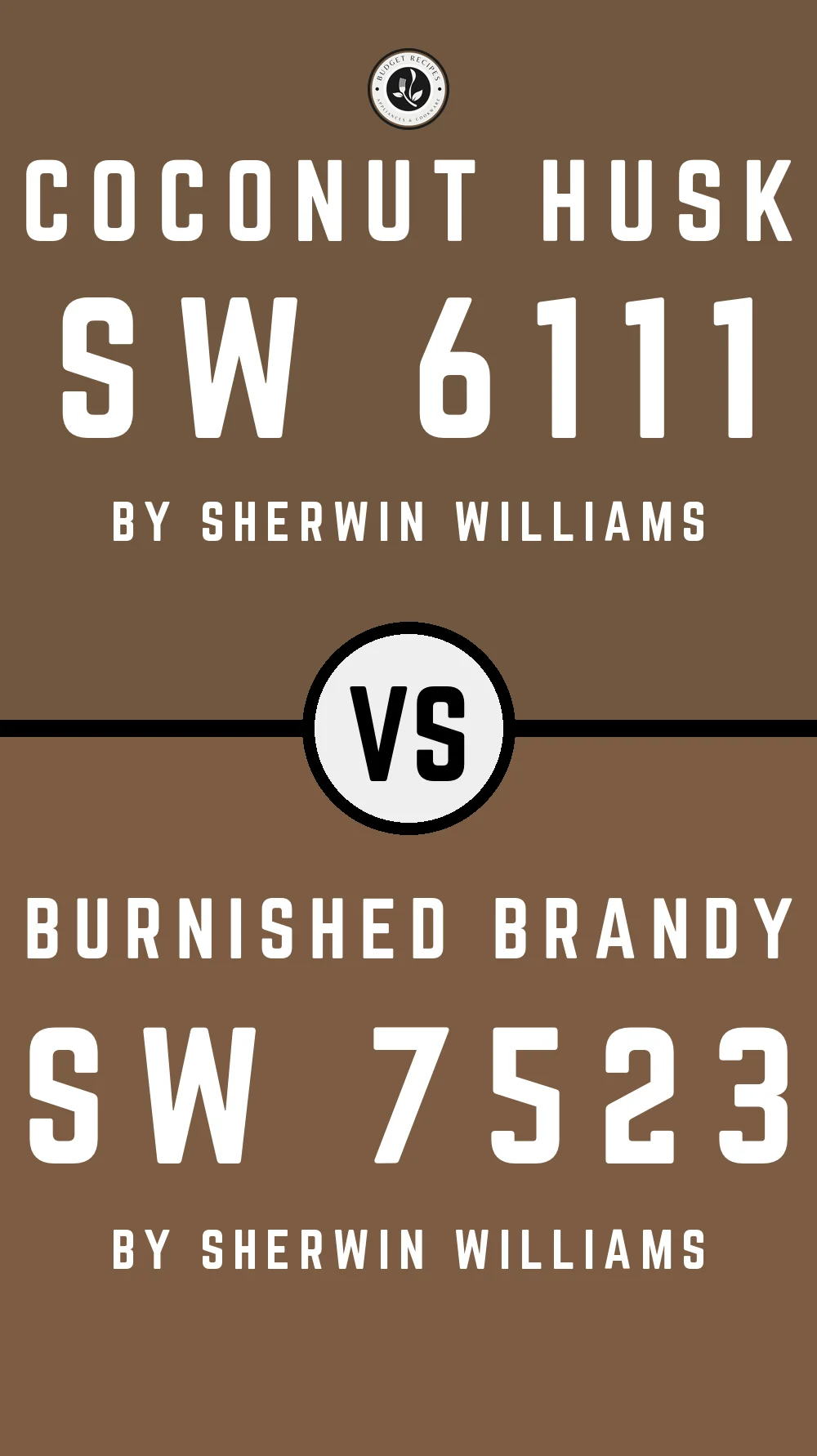Coconut Husk SW 6111 vs Burnished Brandy SW 7523