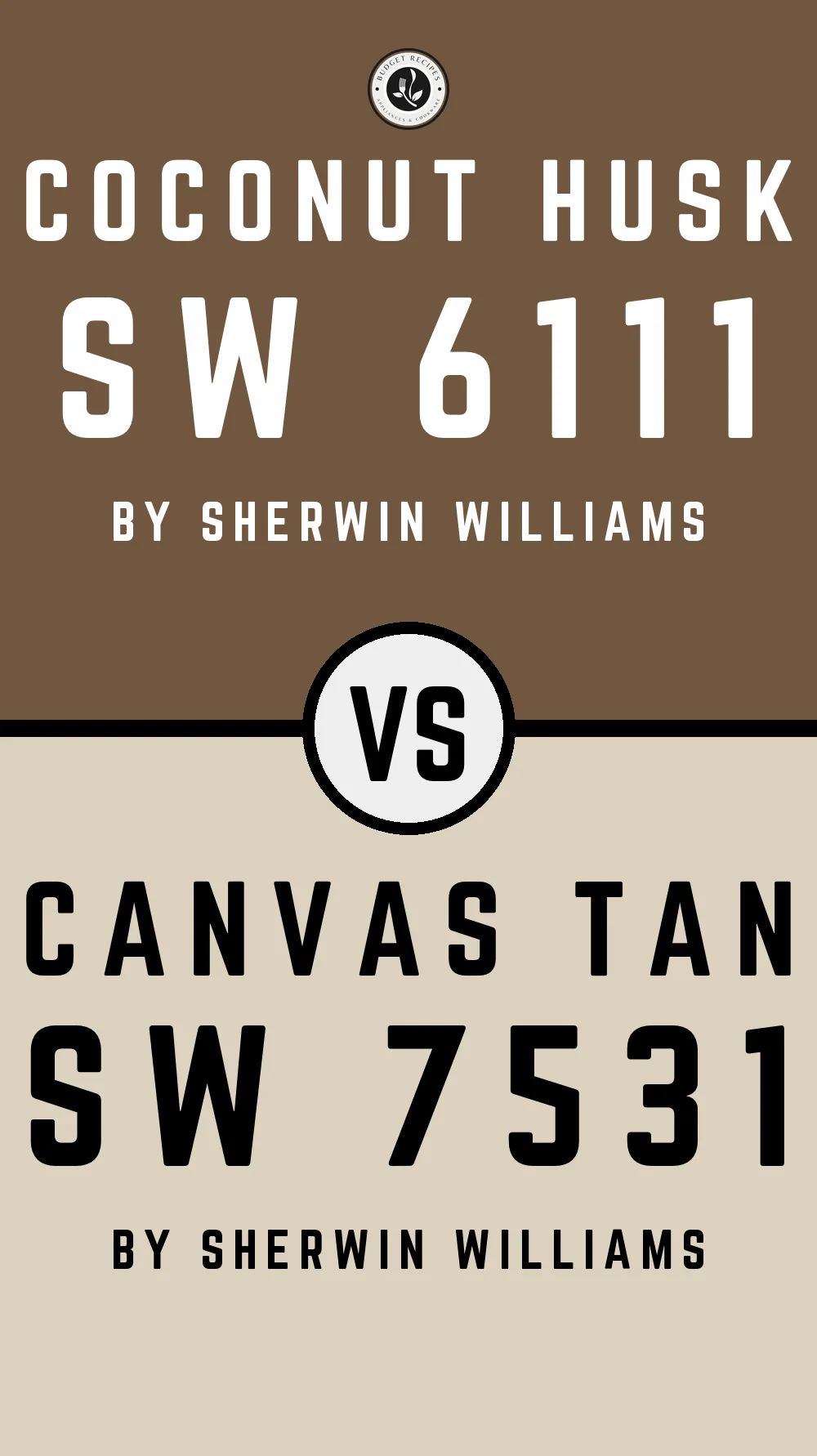 Coconut Husk SW 6111 vs Canvas Tan SW 7531