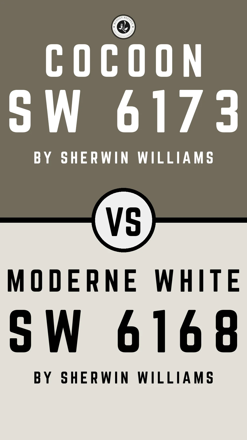 Cocoon SW 6173 vs Moderne White SW 6168