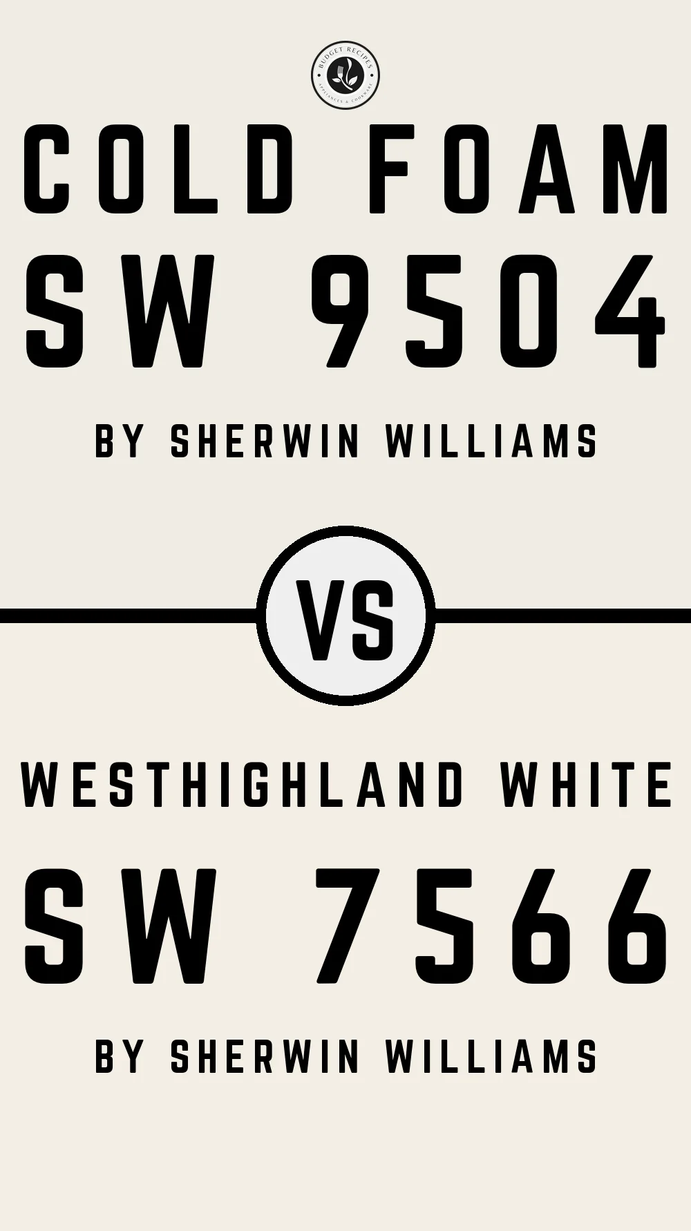 Cold Foam SW 9504 vs Westhighland White SW 7566