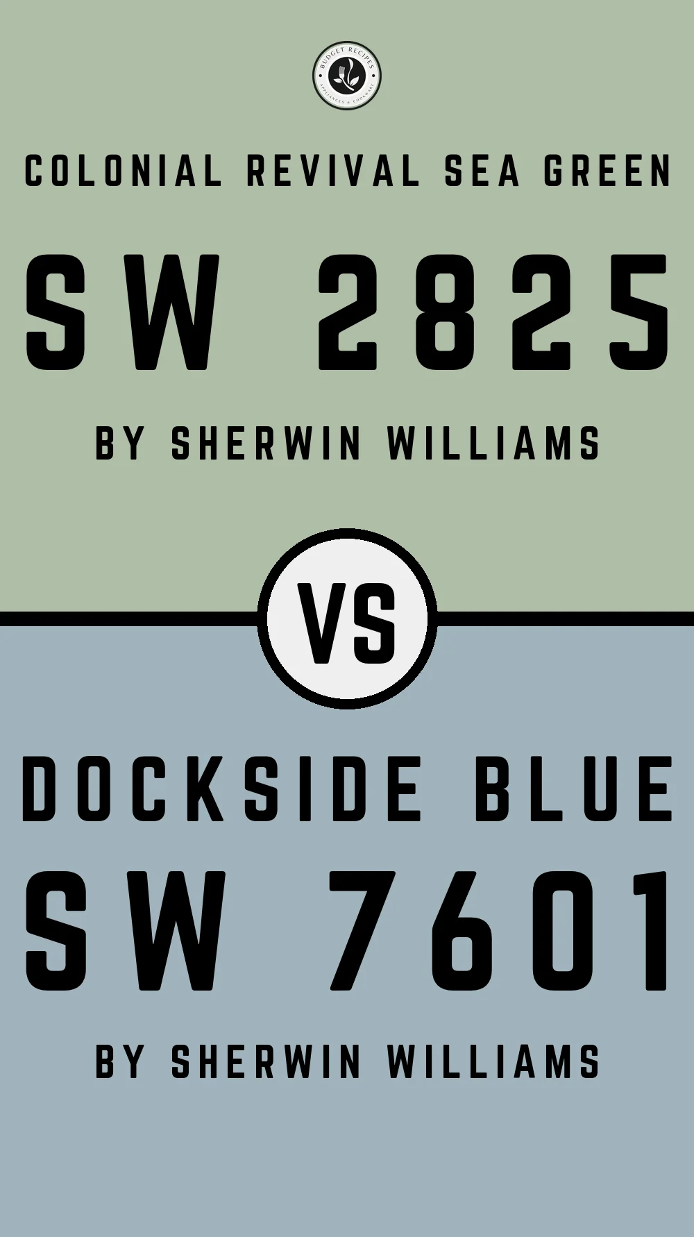 Colonial Revival Sea Green SW 2825 vs Dockside Blue SW 7601