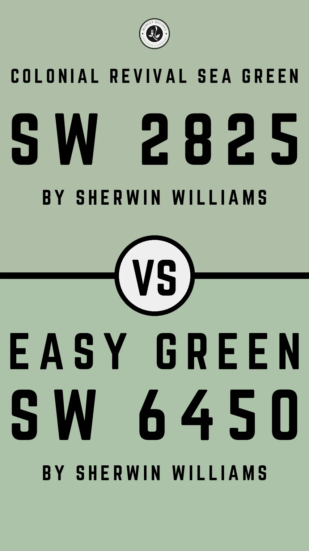 Colonial Revival Sea Green SW 2825 vs Easy Green SW 6450