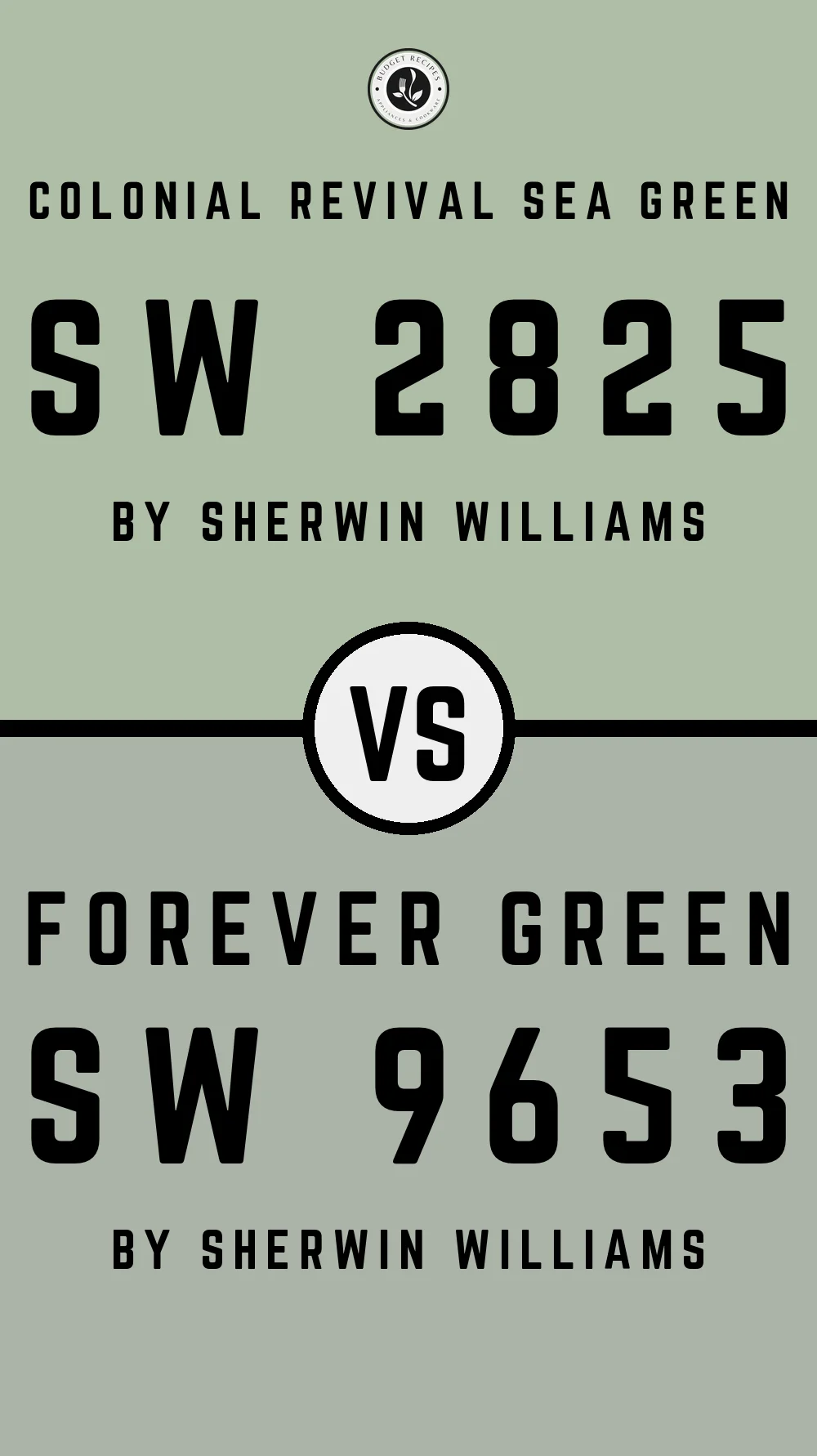 Colonial Revival Sea Green SW 2825 vs Forever Green SW 9653
