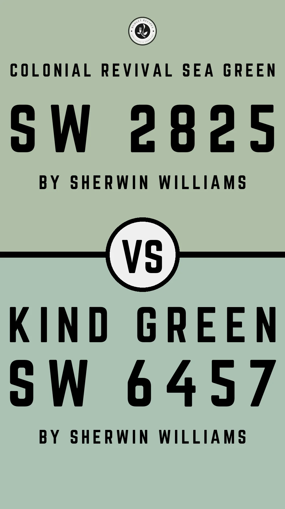 Colonial Revival Sea Green SW 2825 vs Kind Green SW 6457