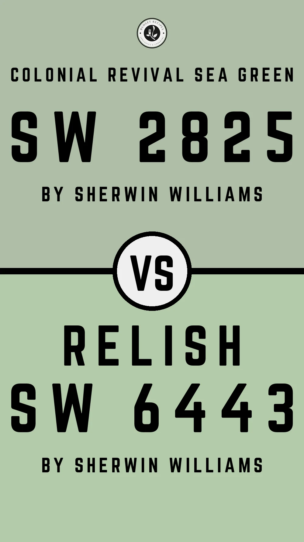 Colonial Revival Sea Green SW 2825 vs Relish SW 6443