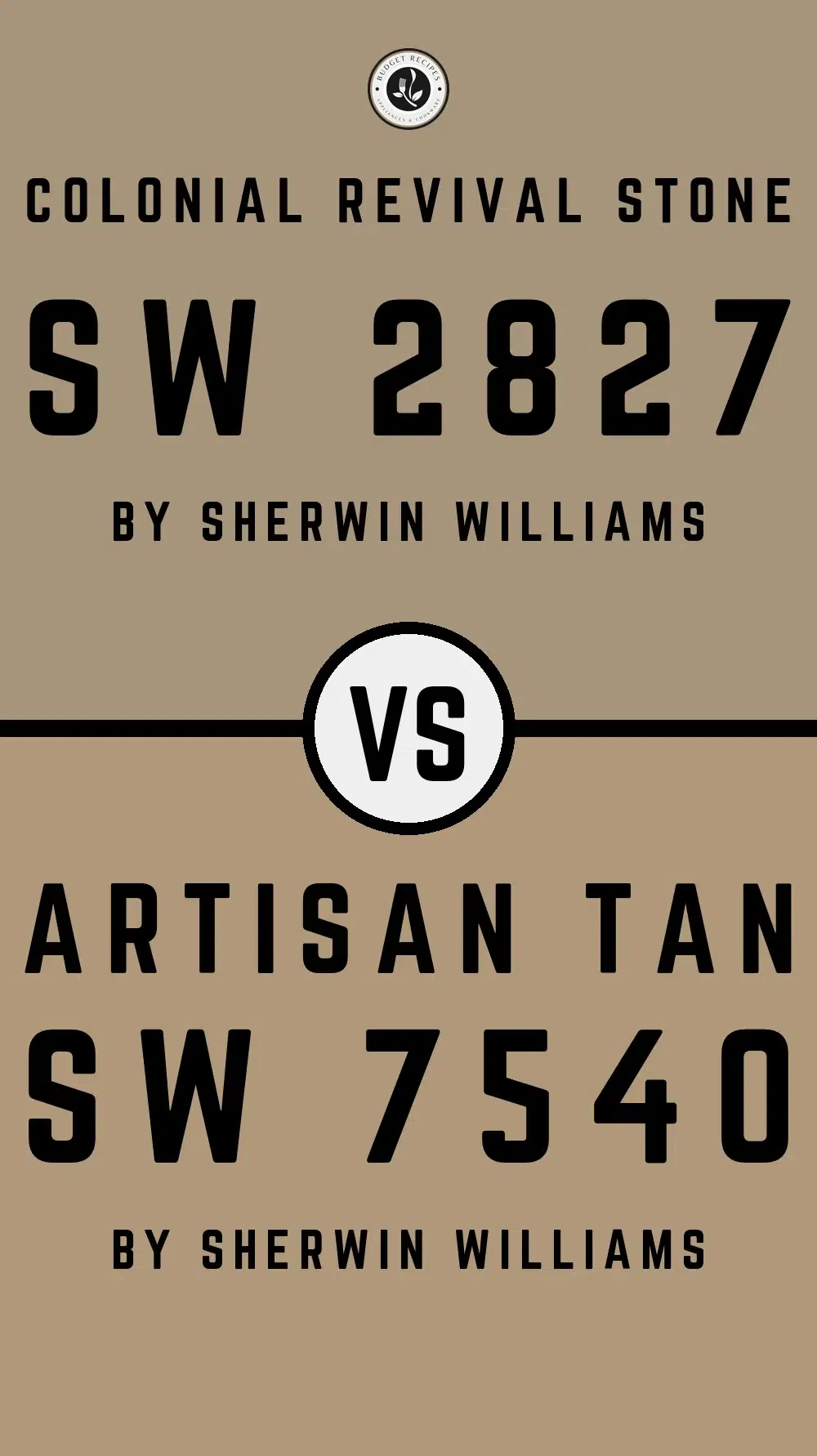 Colonial Revival Stone SW 2827 vs Artisan Tan SW 7540