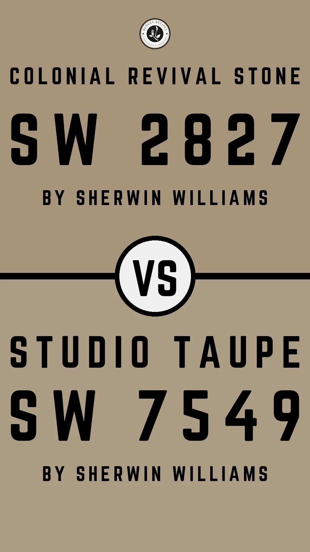 Colonial Revival Stone SW 2827 vs Studio Taupe SW 7549