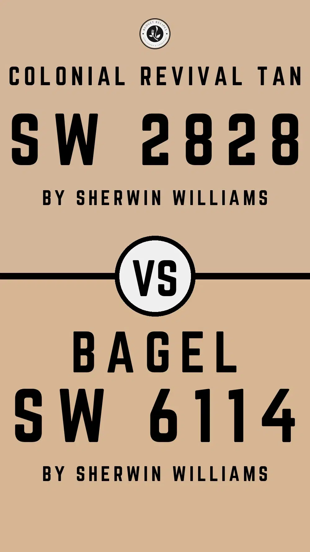 Colonial Revival Tan SW 2828 vs Bagel SW 6114