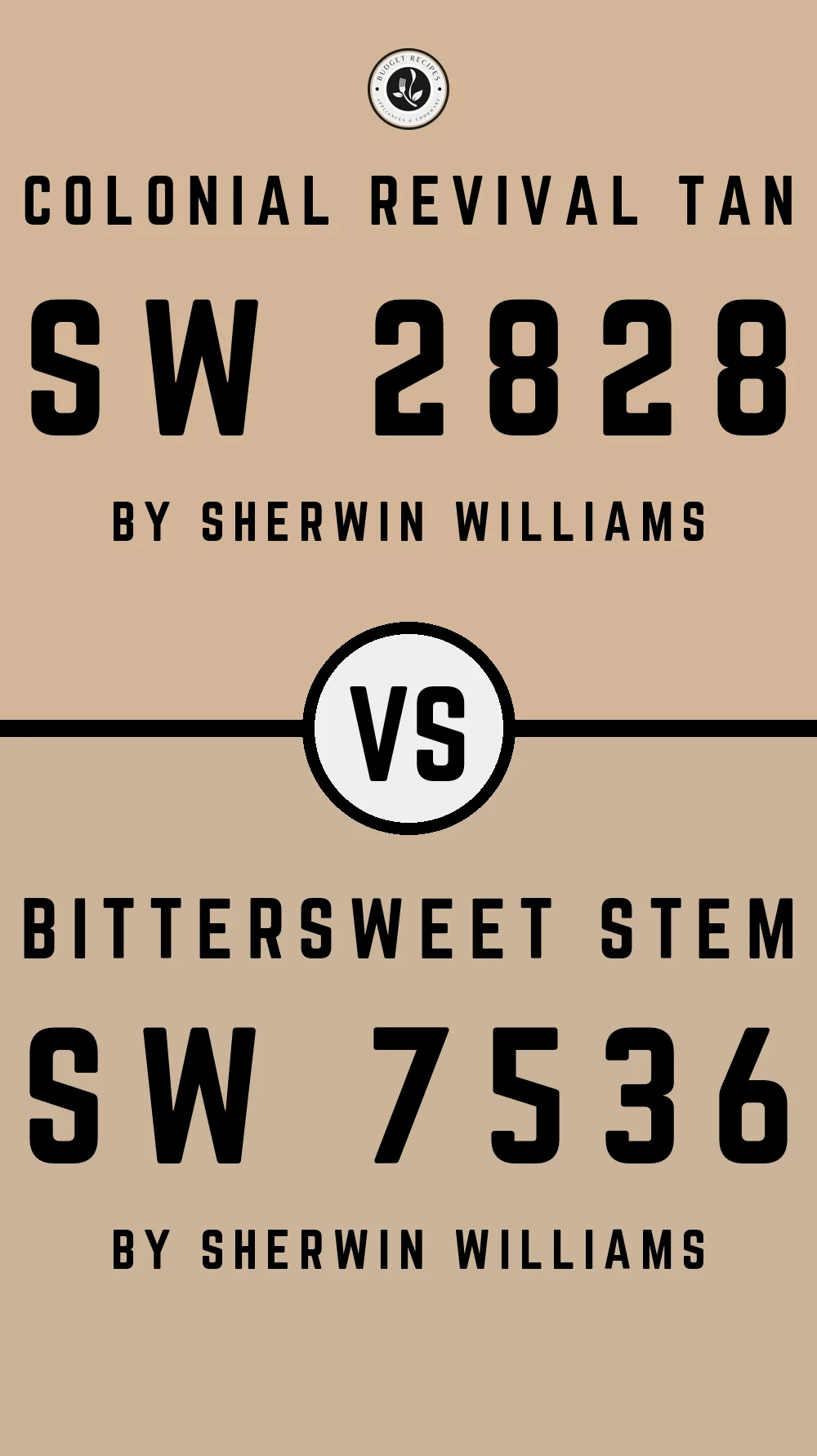 Colonial Revival Tan SW 2828 vs Bittersweet Stem SW 7536