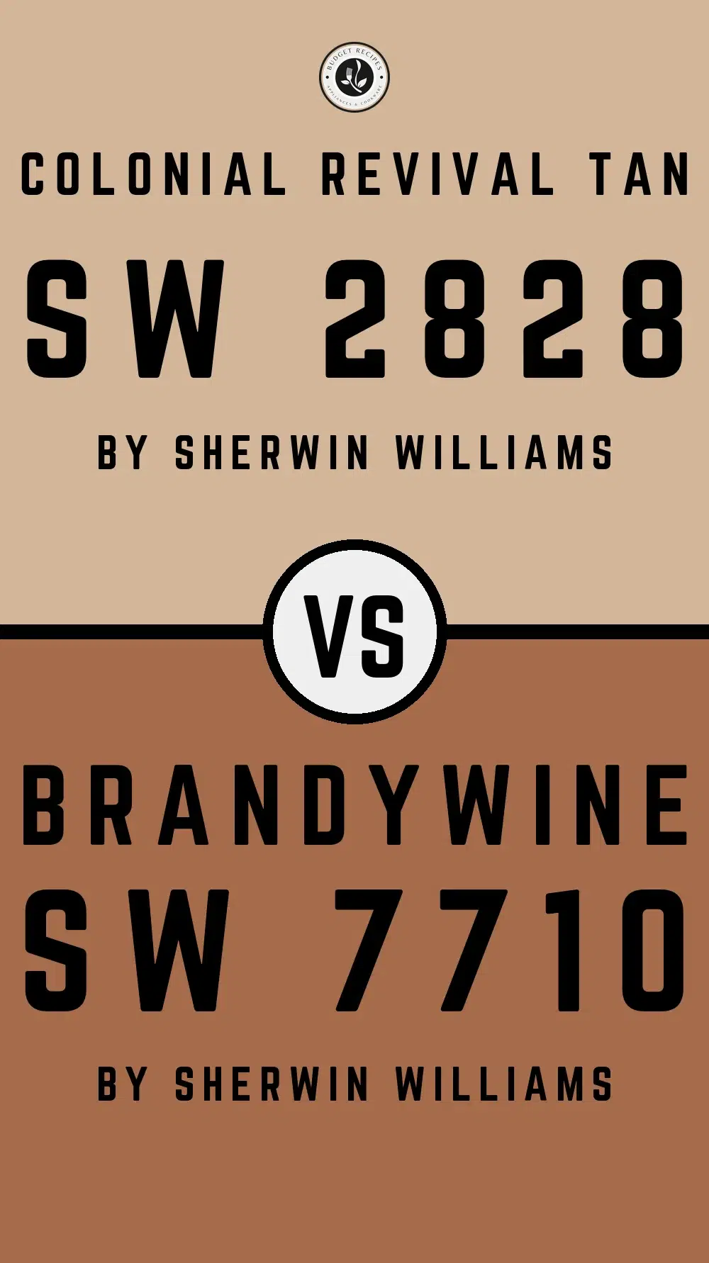 Colonial Revival Tan SW 2828 vs Brandywine SW 7710