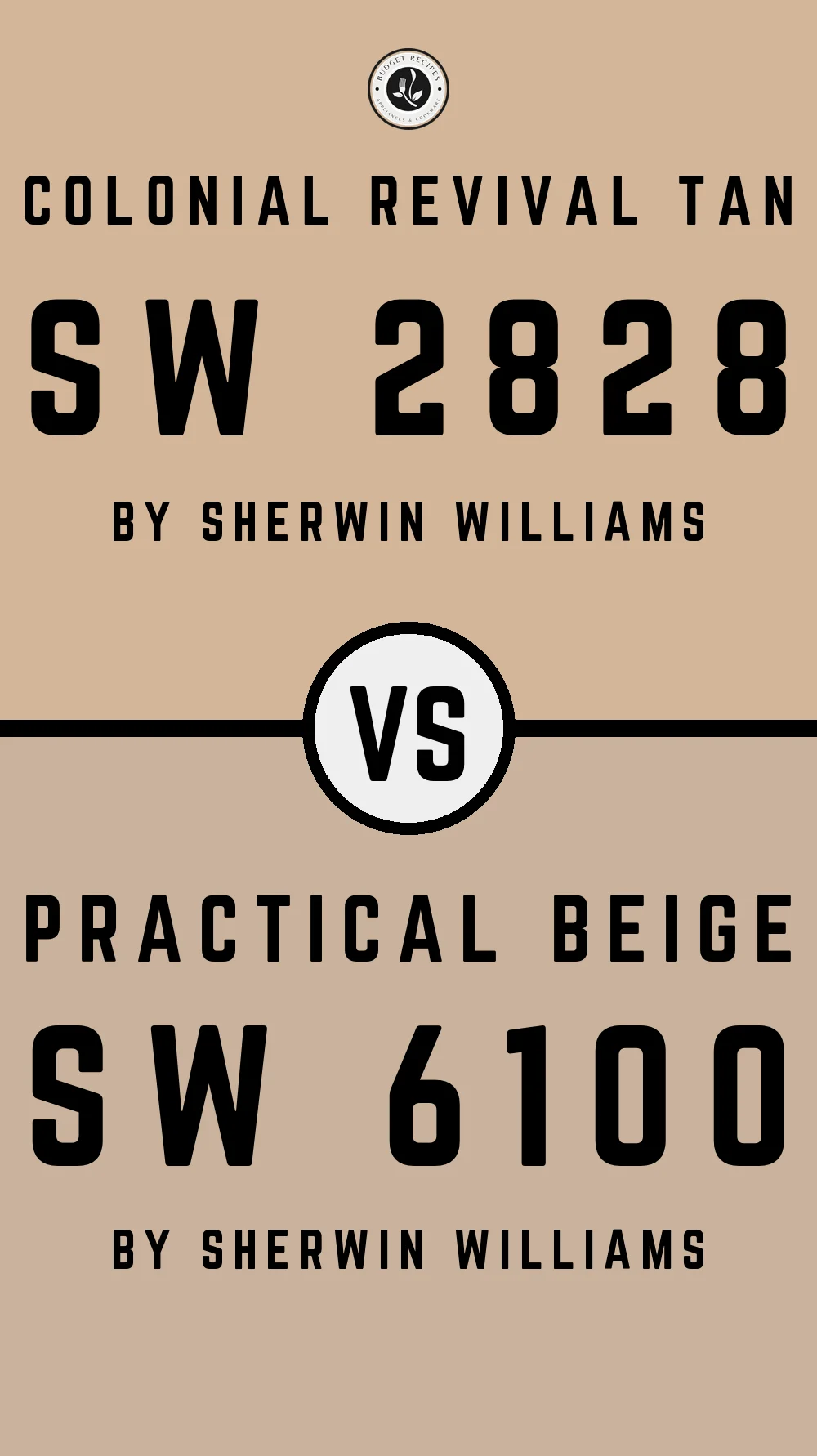 Colonial Revival Tan SW 2828 vs Practical Beige SW 6100