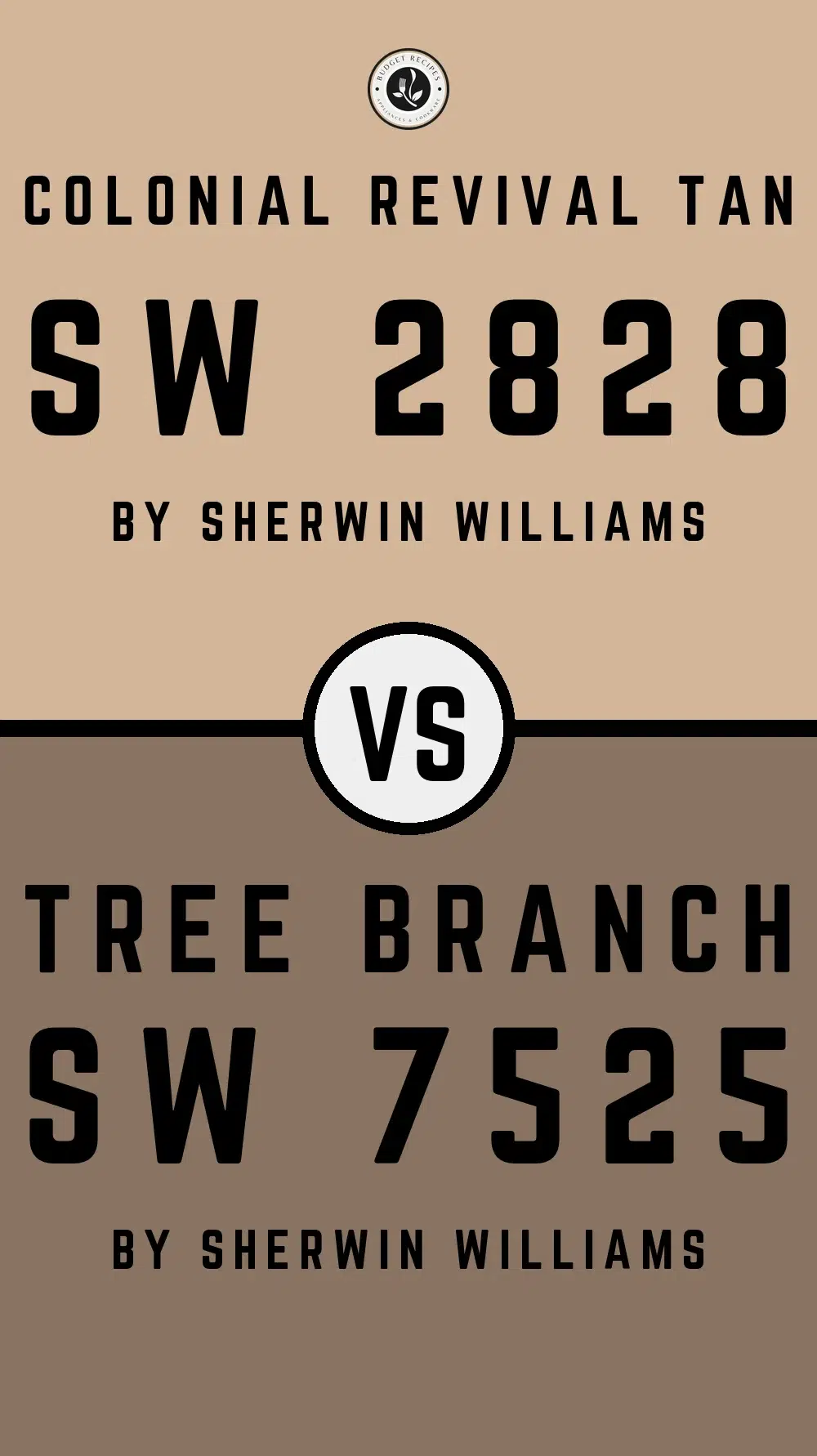 Colonial Revival Tan SW 2828 vs Tree Branch SW 7525