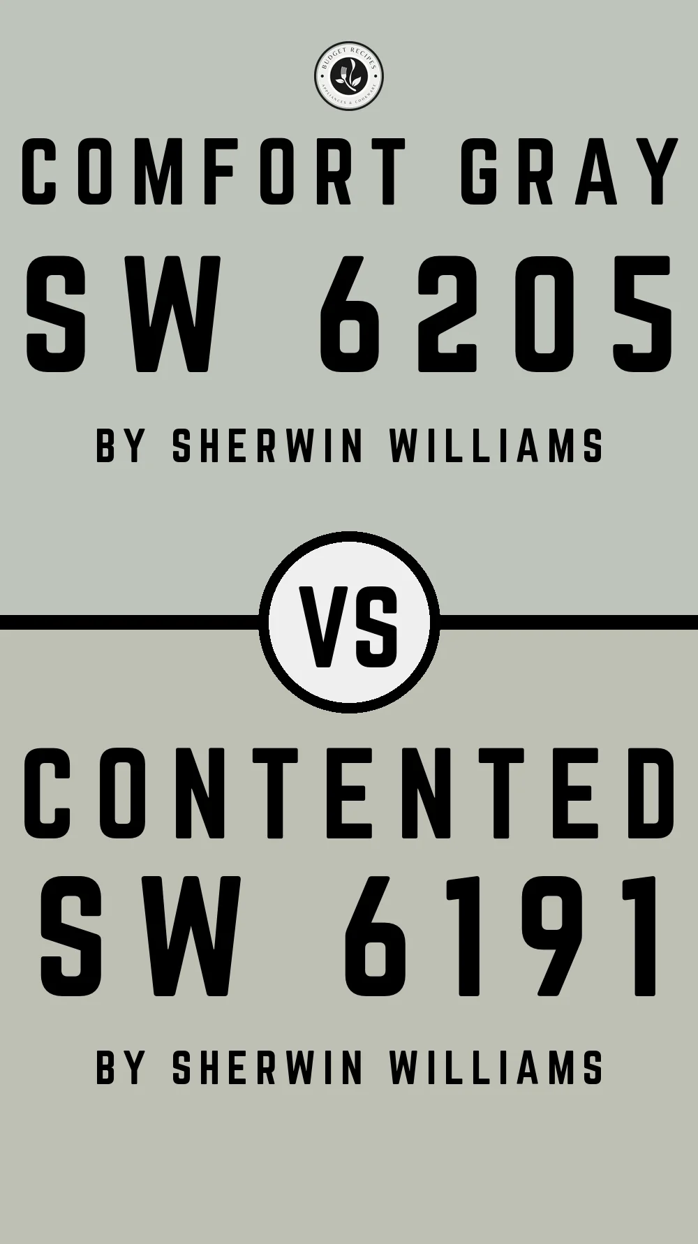 Comfort Gray by Sherwin Williams SW 6205 vs Contented SW 6191