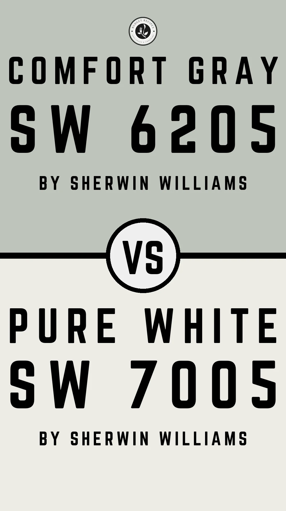Comfort Gray SW 6205 vs Pure White SW 7005