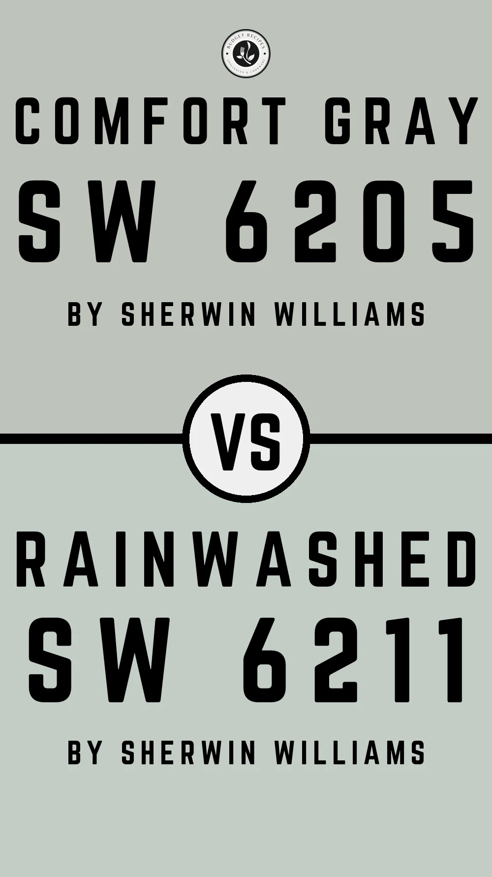 Comfort Gray by Sherwin Williams SW 6205 vs Rainwashed SW 6211