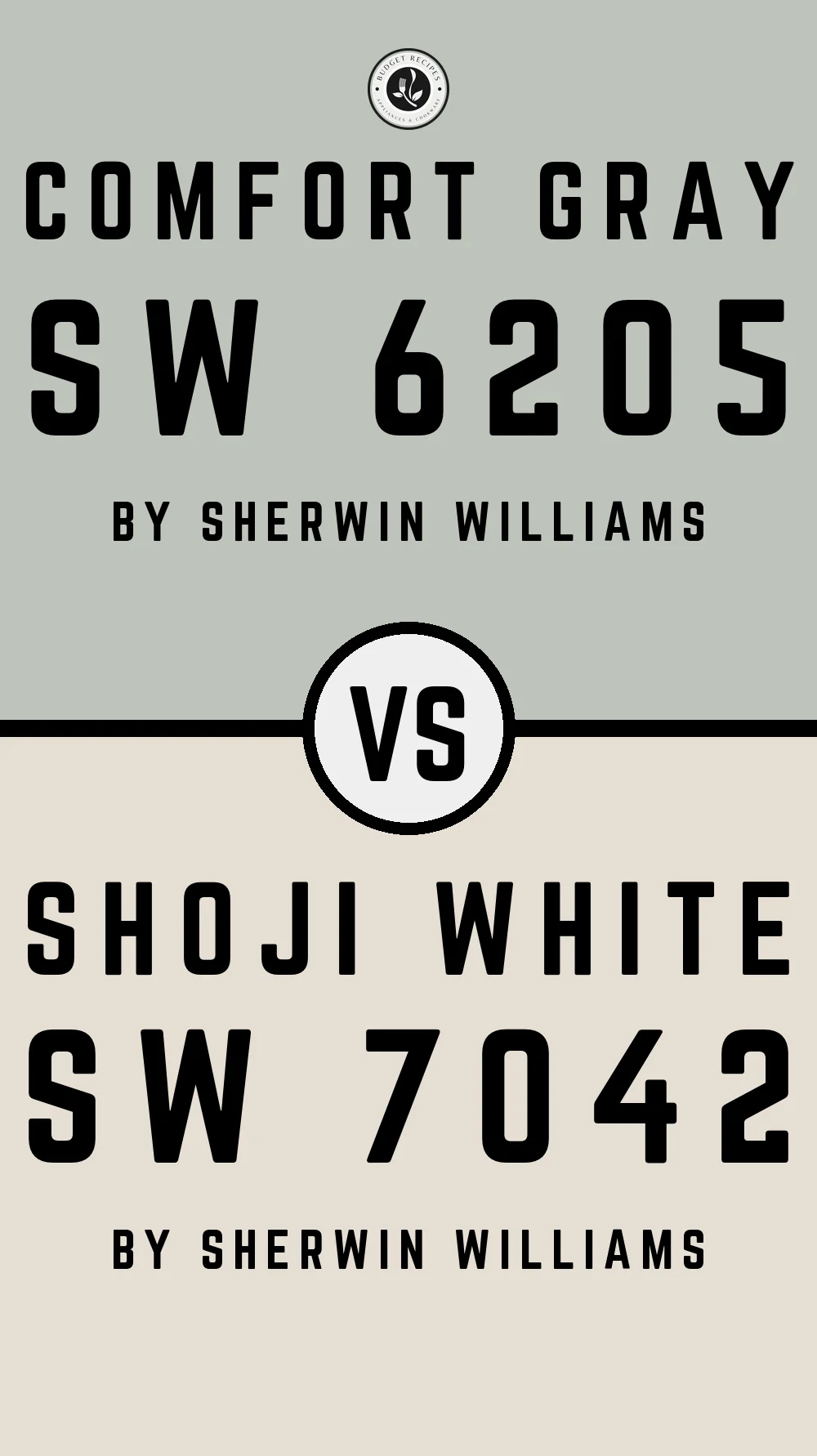 Comfort Gray SW 6205 vs Shoji White SW 7042