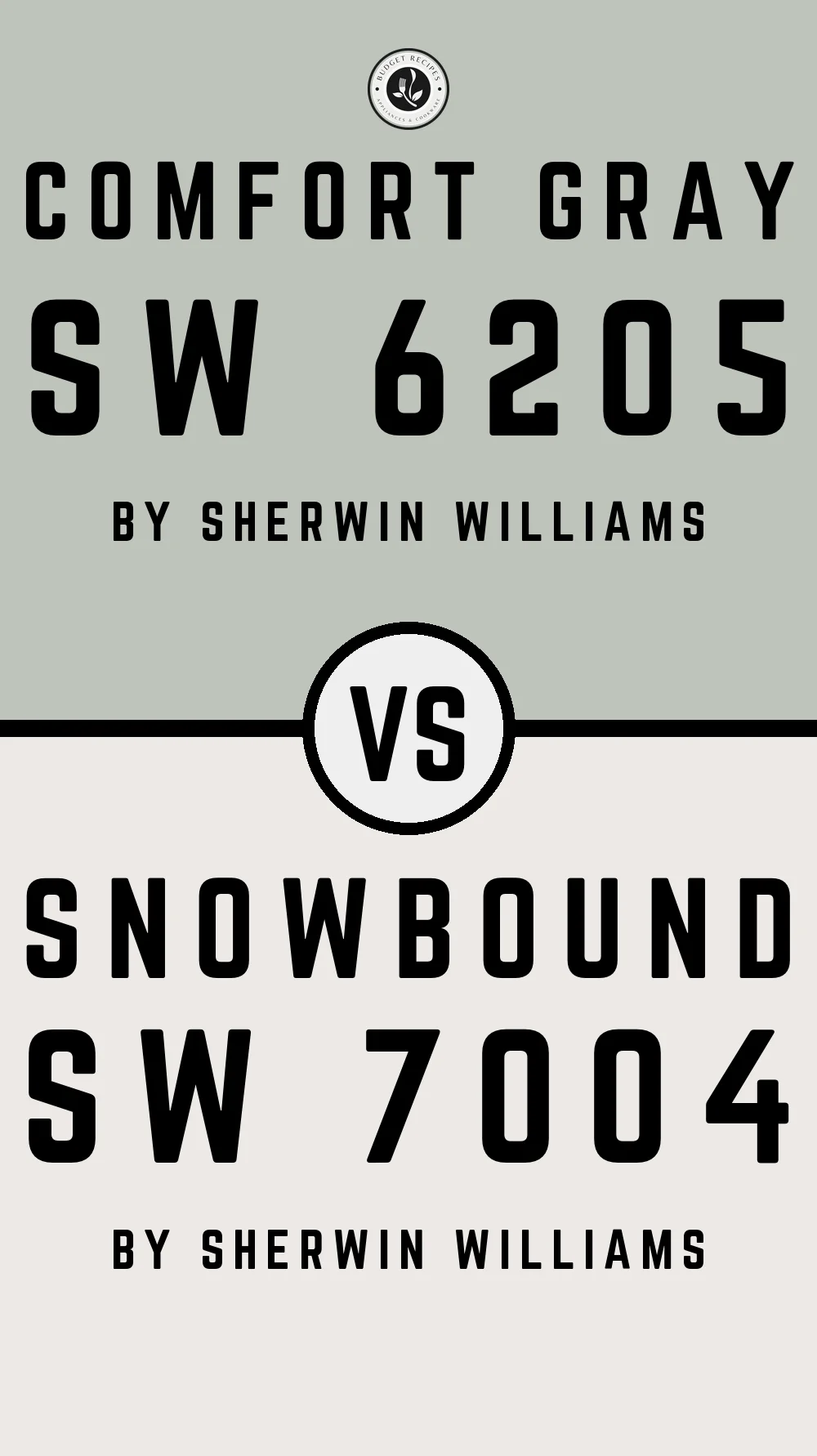 Comfort Gray SW 6205 vs Snowbound SW 7004