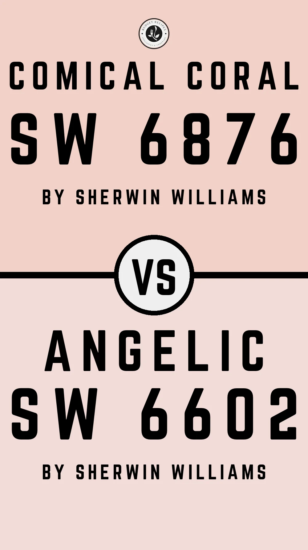 Comical Coral SW 6876 vs Angelic SW 6602