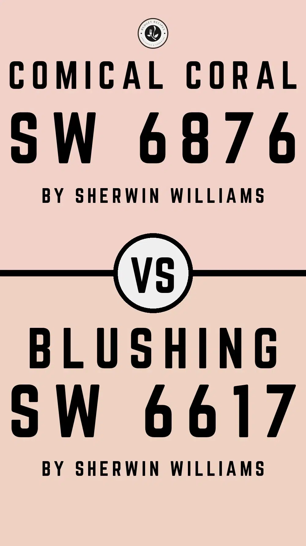 Comical Coral SW 6876 vs Blushing SW 6617