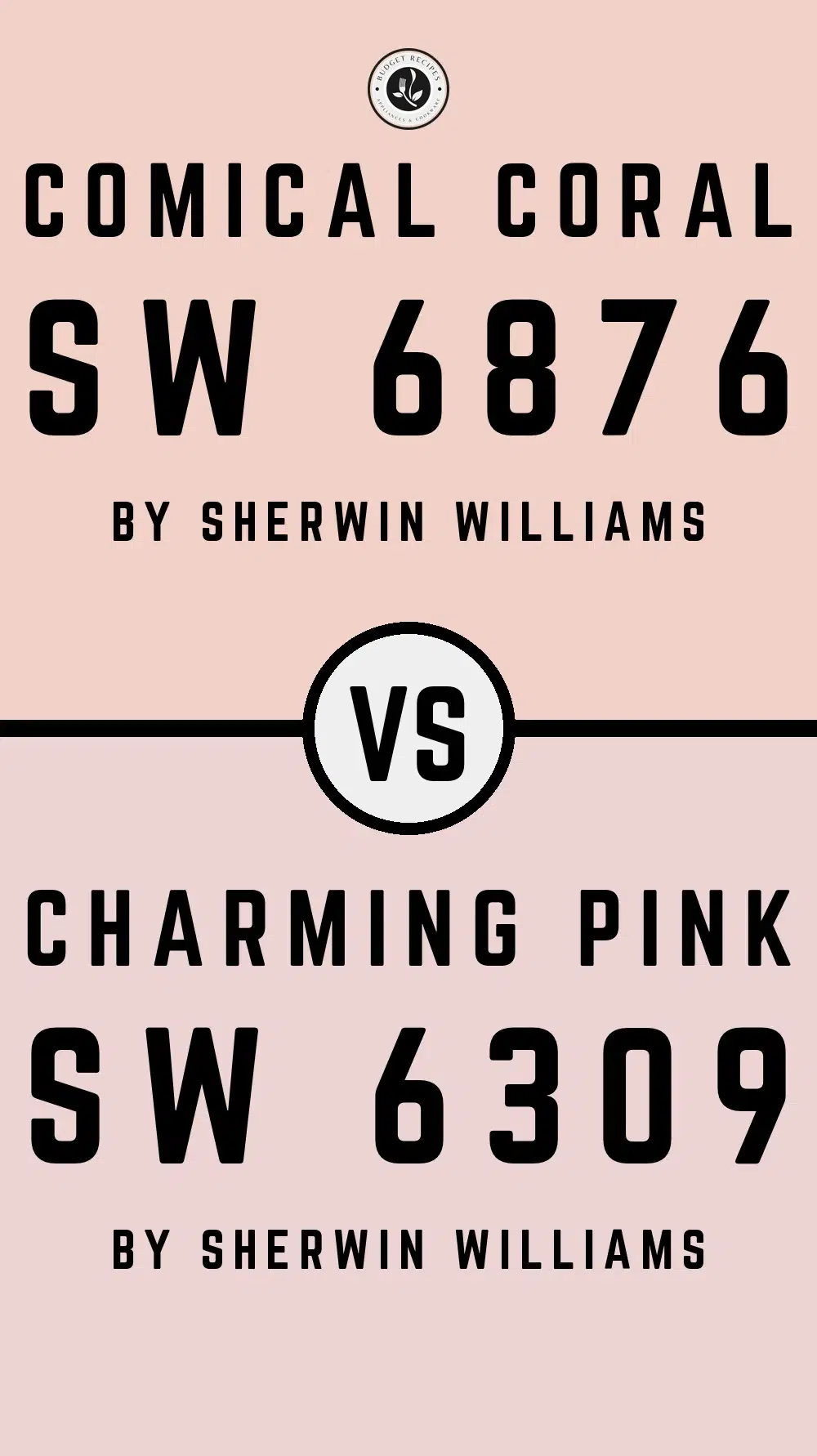 Comical Coral SW 6876 vs Charming Pink SW 6309
