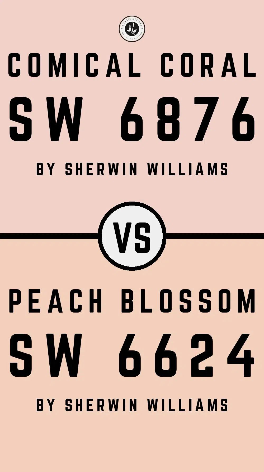 Comical Coral SW 6876 vs Peach Blossom SW 6624