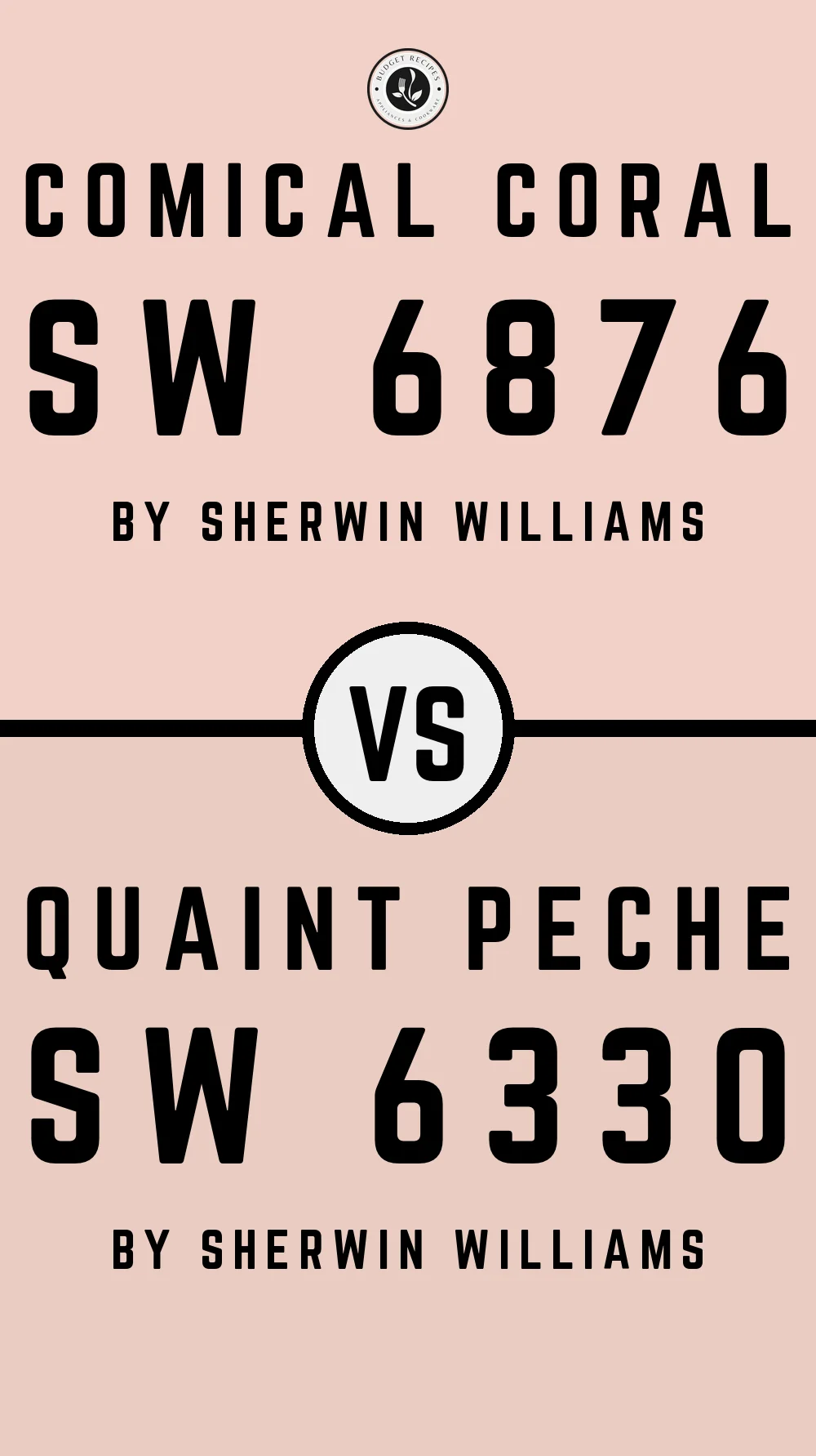 Comical Coral SW 6876 vs Quaint Peche SW 6330