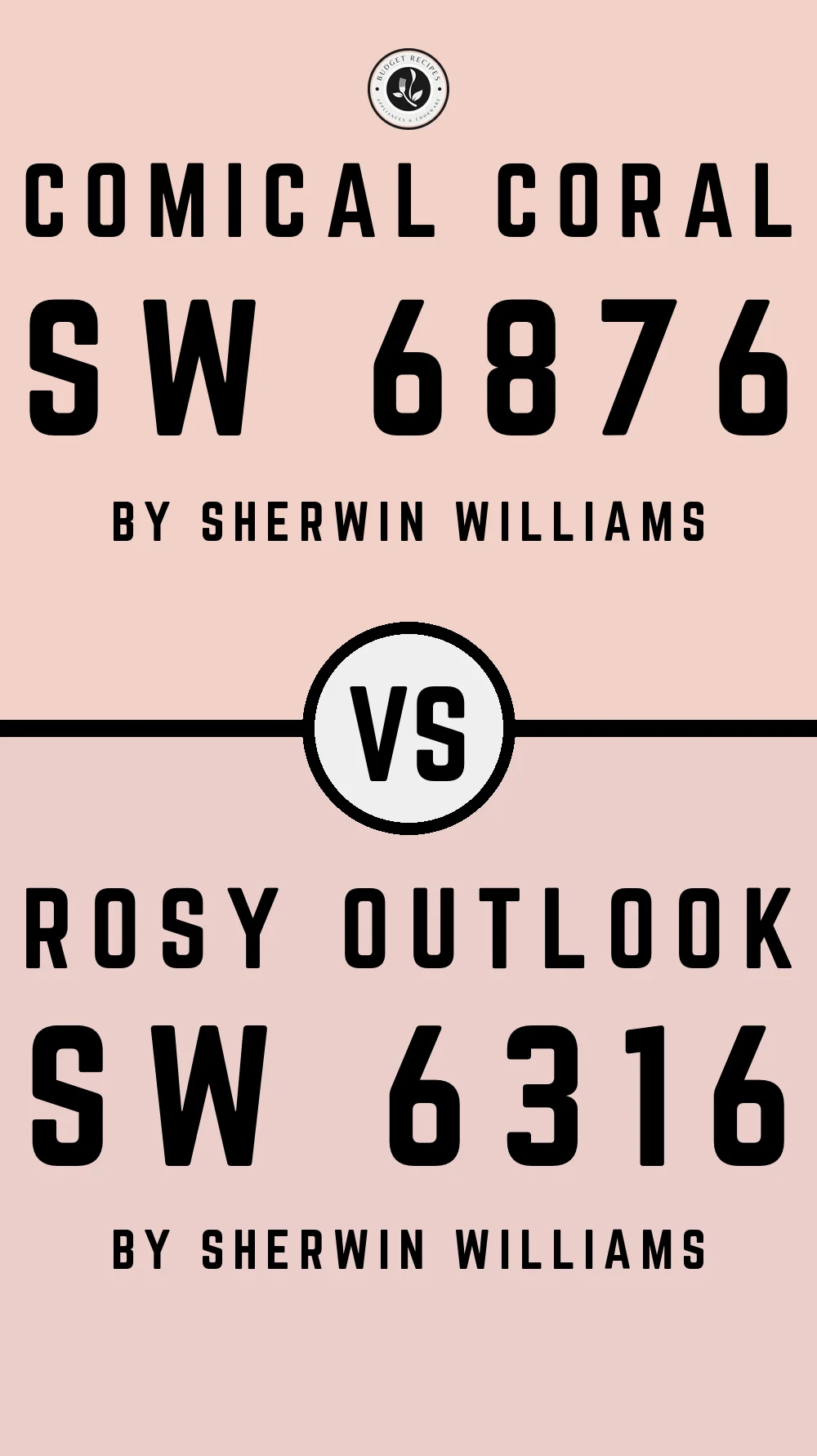 Comical Coral SW 6876 vs Rosy Outlook SW 6316
