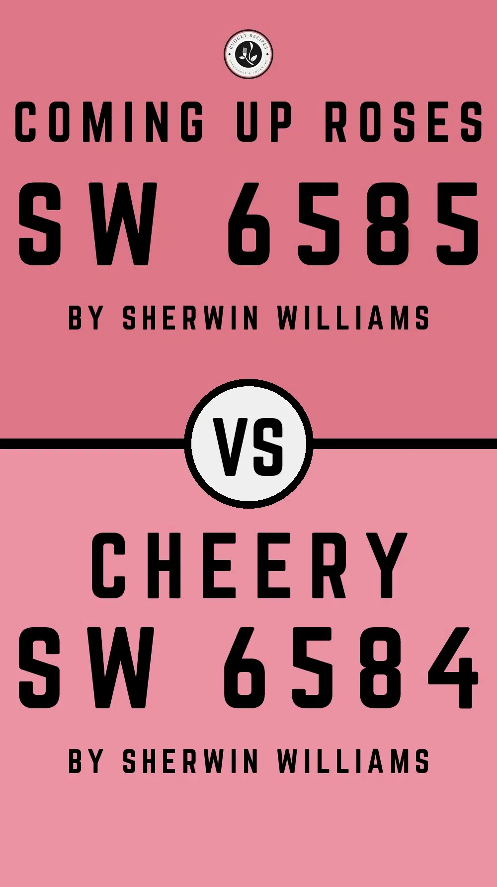 Coming Up Roses SW 6585 vs Cheery SW 6584