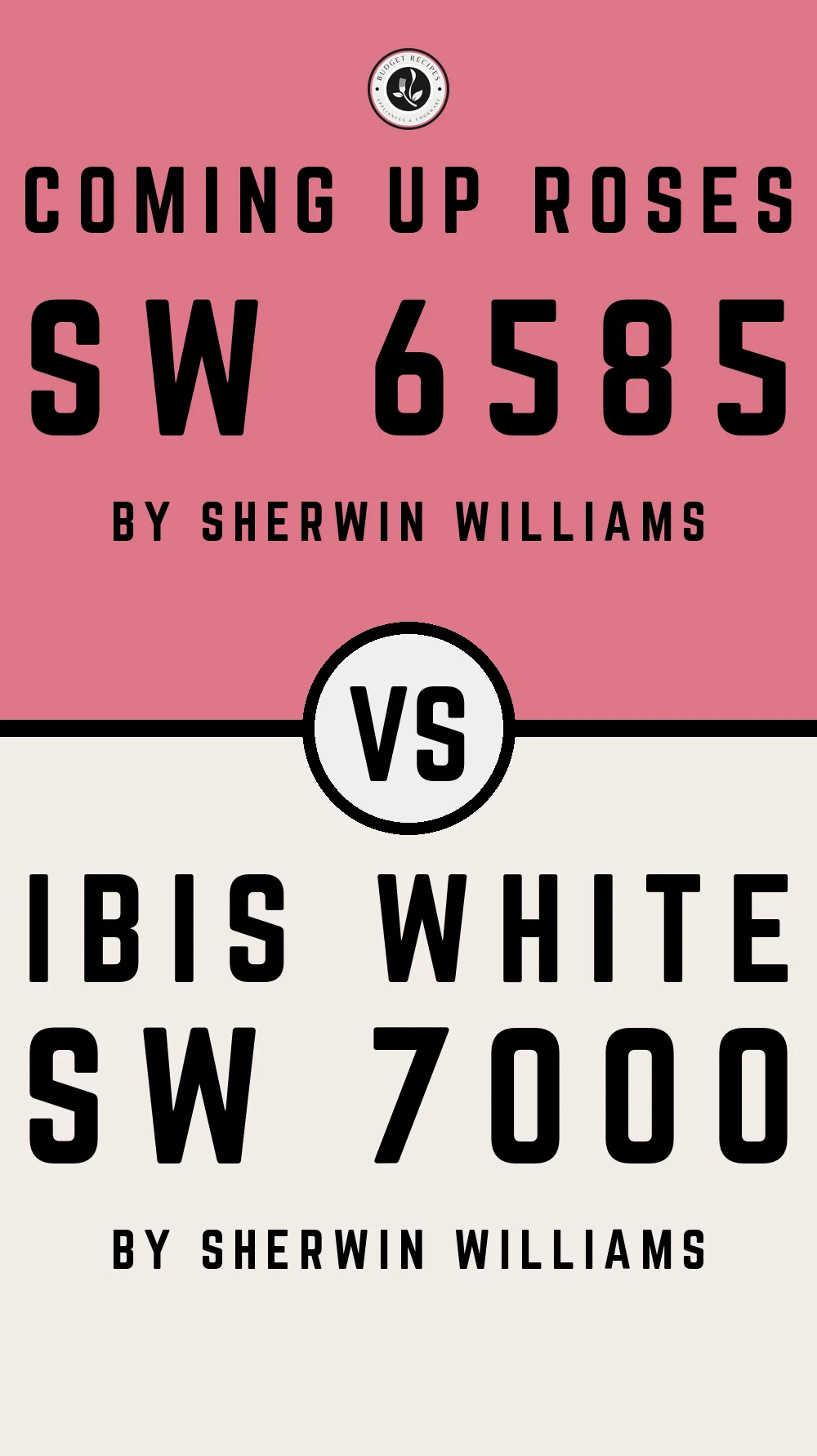 Coming Up Roses SW 6585 vs Ibis White SW 7000