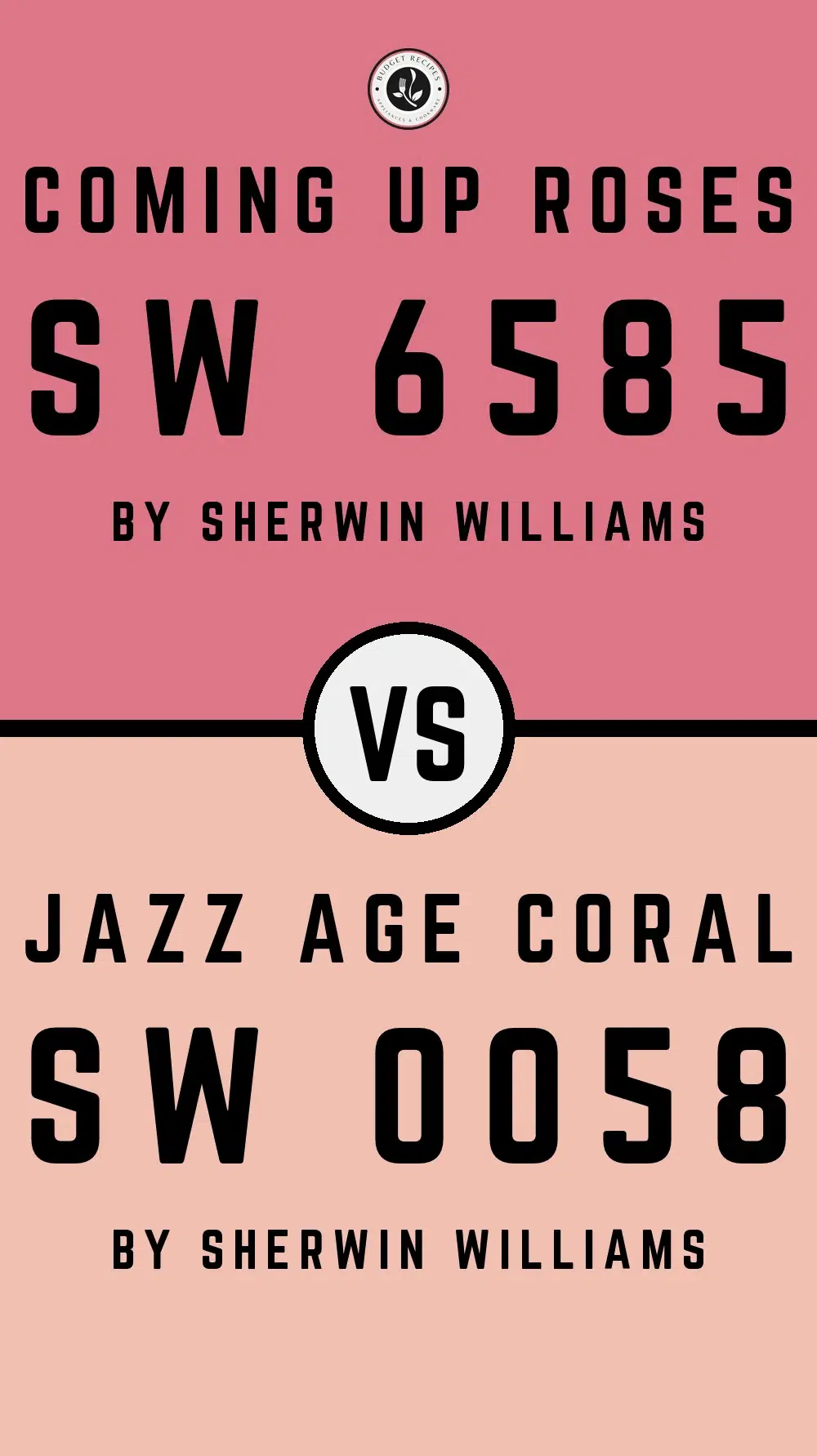 Coming Up Roses SW 6585 vs Jazz Age Coral SW 0058
