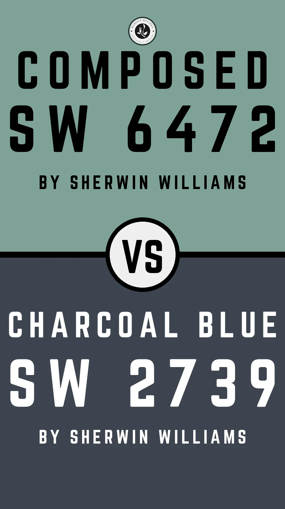 Composed SW 6472 vs Charcoal Blue SW 2739