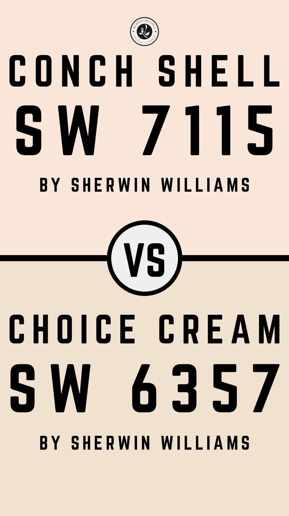 Conch Shell SW 7115 vs Choice Cream SW 6357