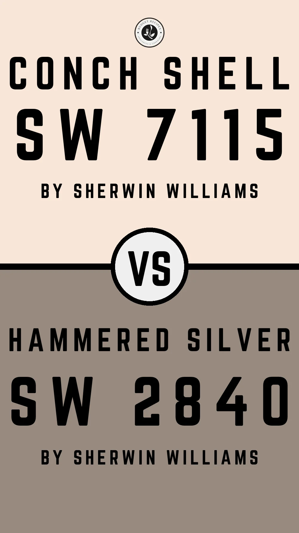 Conch Shell SW 7115 vs Hammered Silver SW 2840