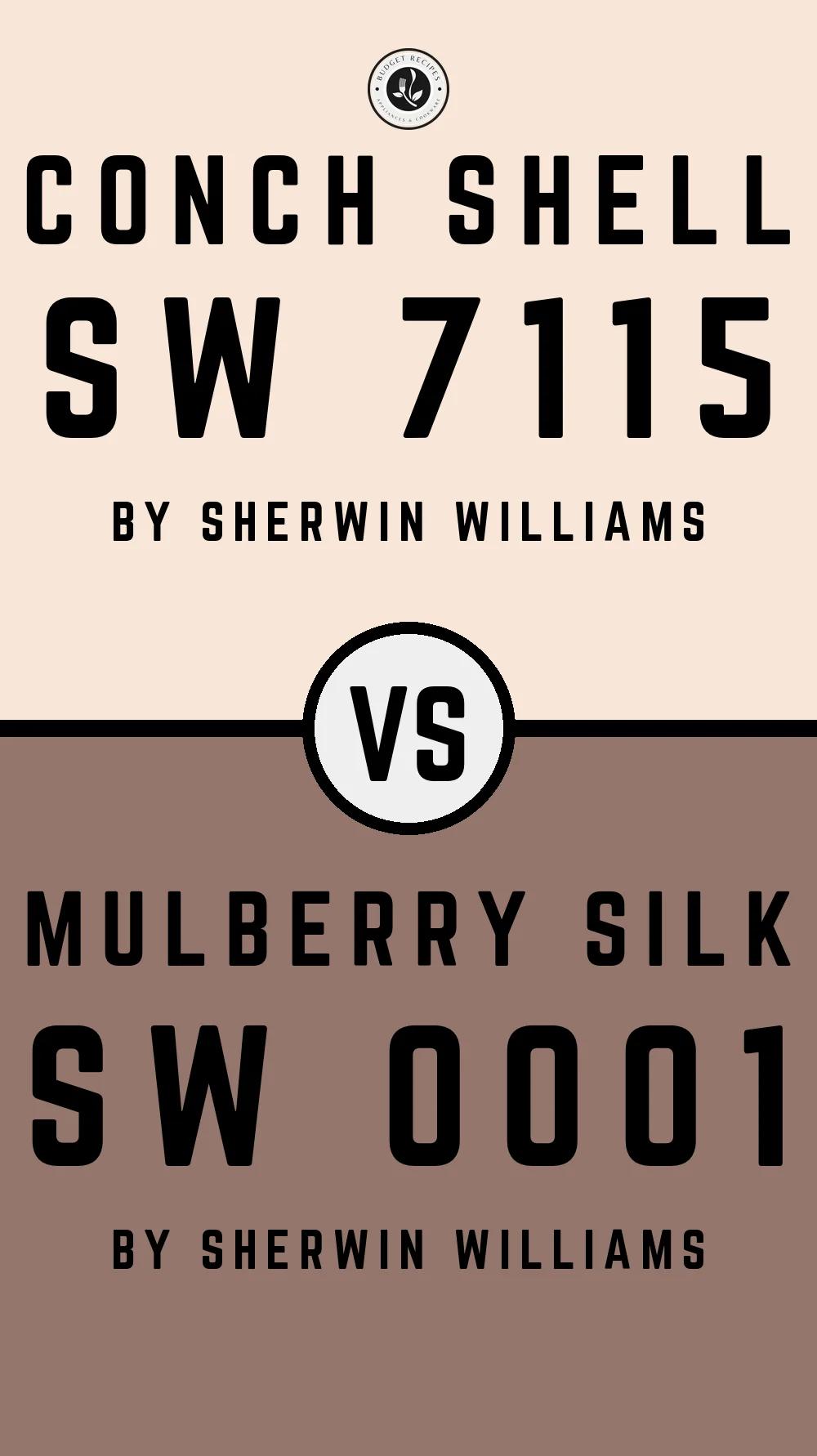 Conch Shell SW 7115 vs Mulberry Silk SW 0001